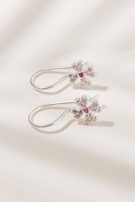 Heliophilia Silver Pendientes de Plata Rosa de Ley 925